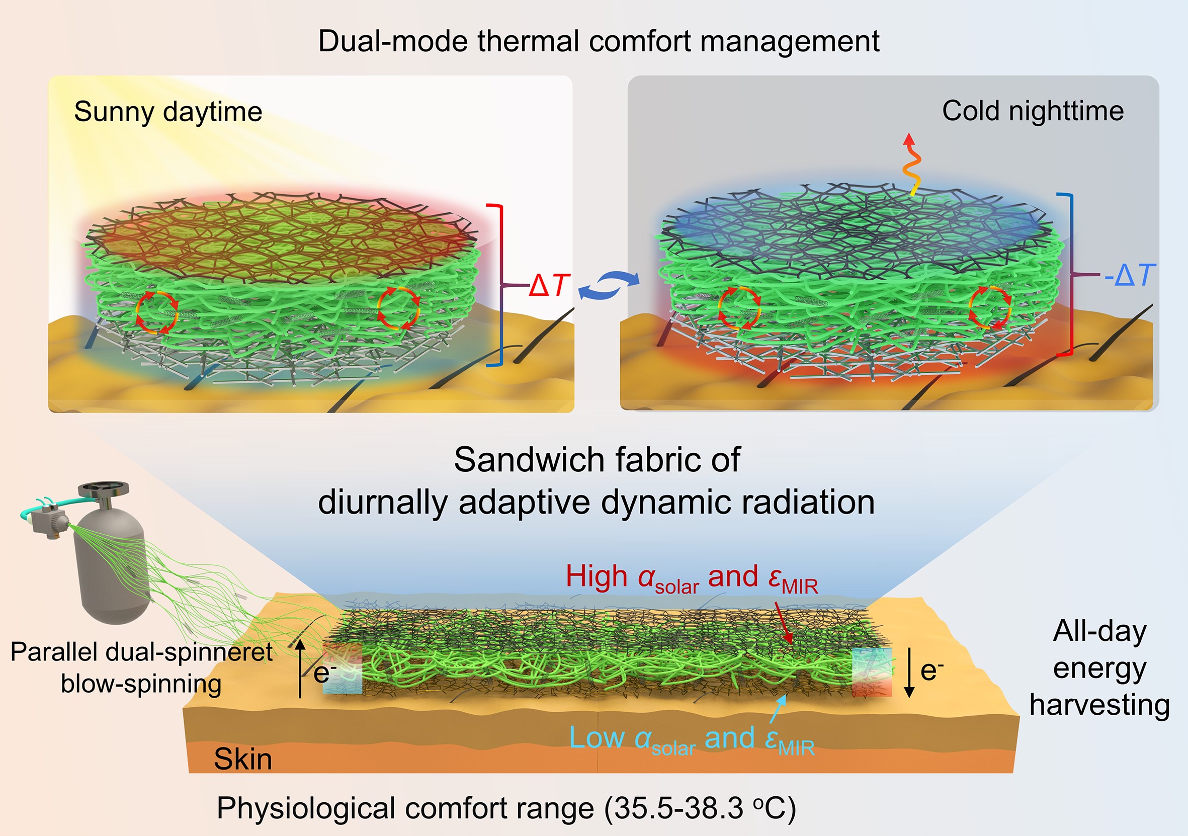 Radiation-modulated fabrics