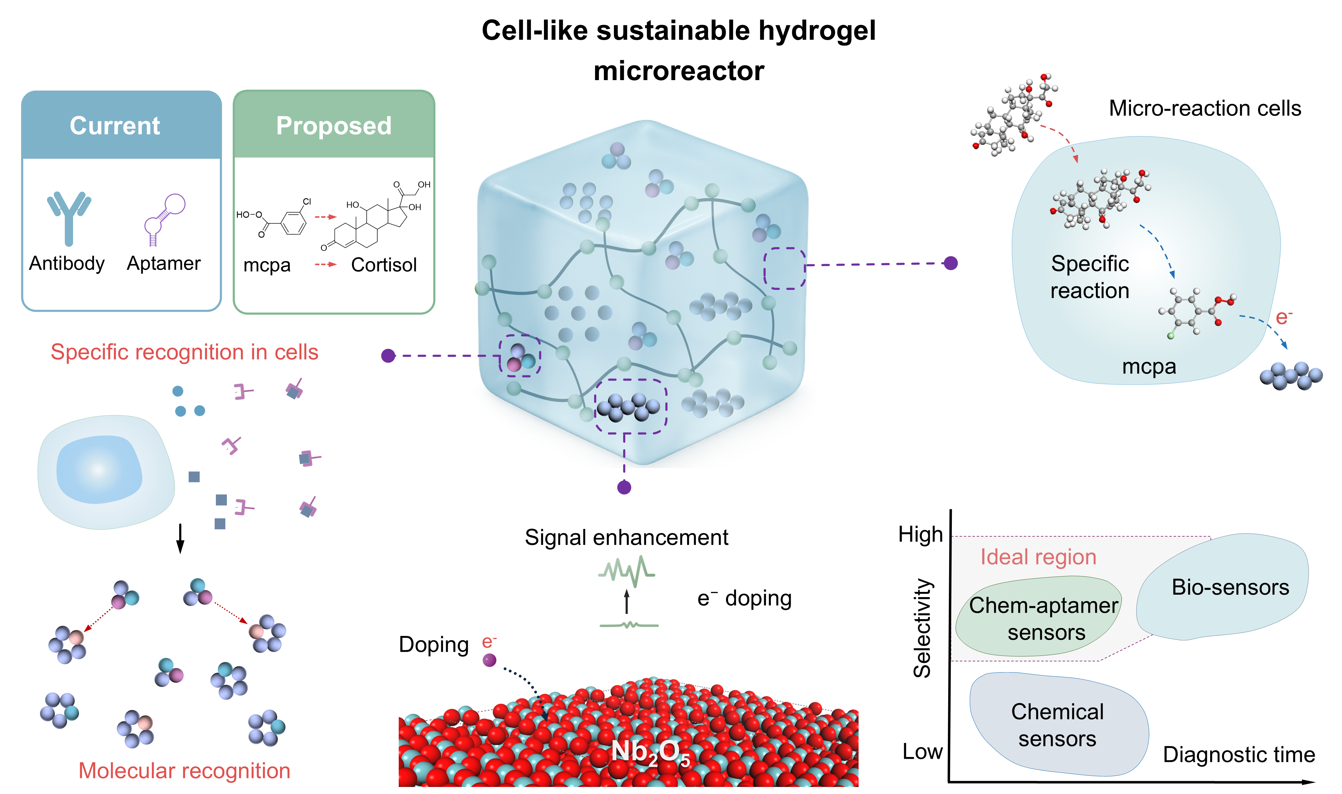 Cell-like portable biologics-free sensors for stress diagnostics